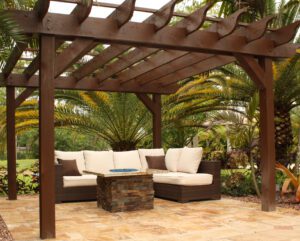 pergolas broward landscape design fire feature place pit