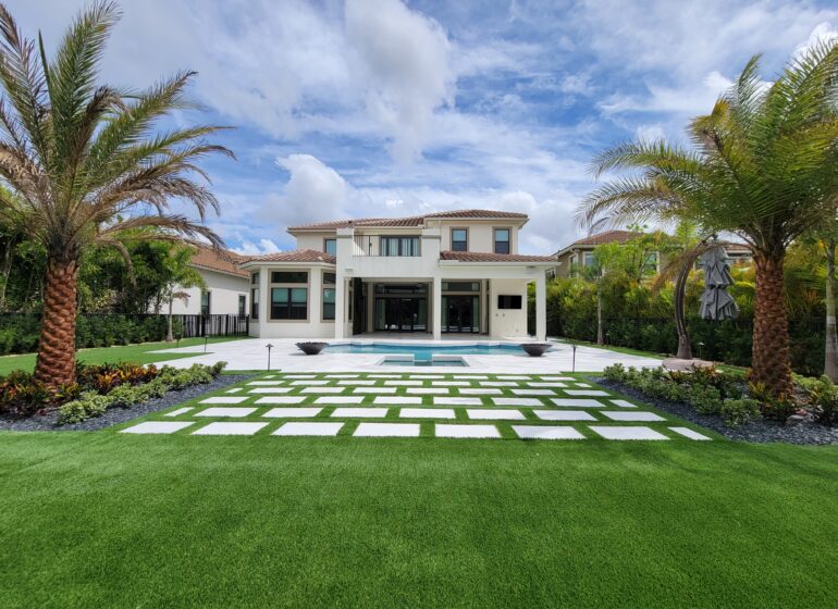 broward landscape design paver walkway pool deck water features